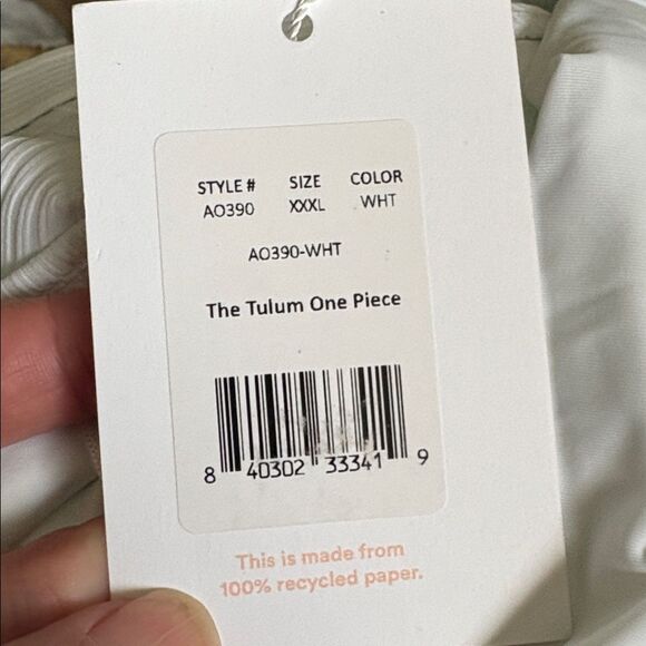 Andie Swim The Tulum One Piece Swimsuit White Ribbed Size XXXL NWT - Picture 7 of 7